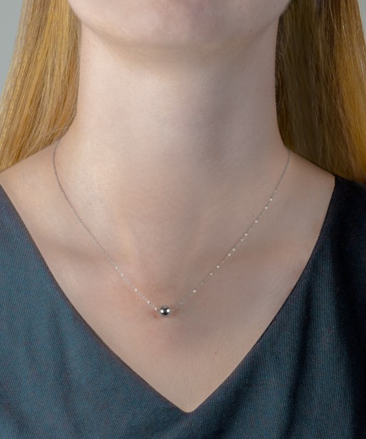 Цепочка из белого золота с подвеской