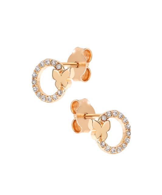 Kuldkõrvarõngad tsirkoonidega "Liblikad"