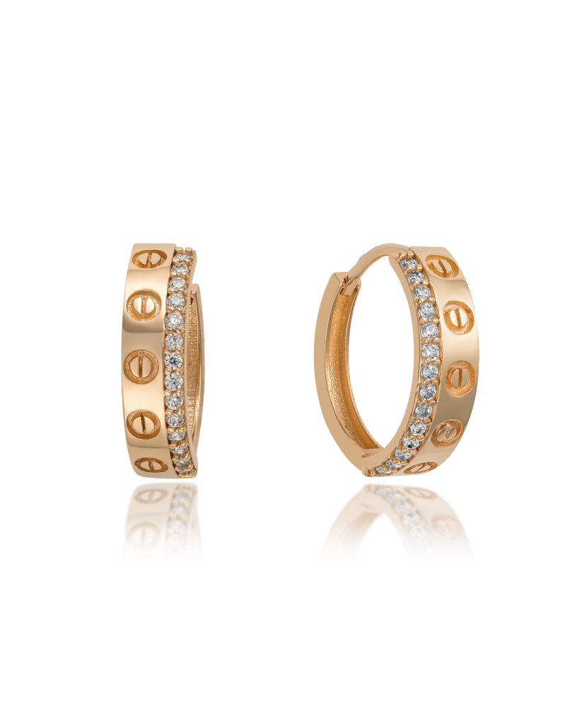 Золотые серьги с цирконами