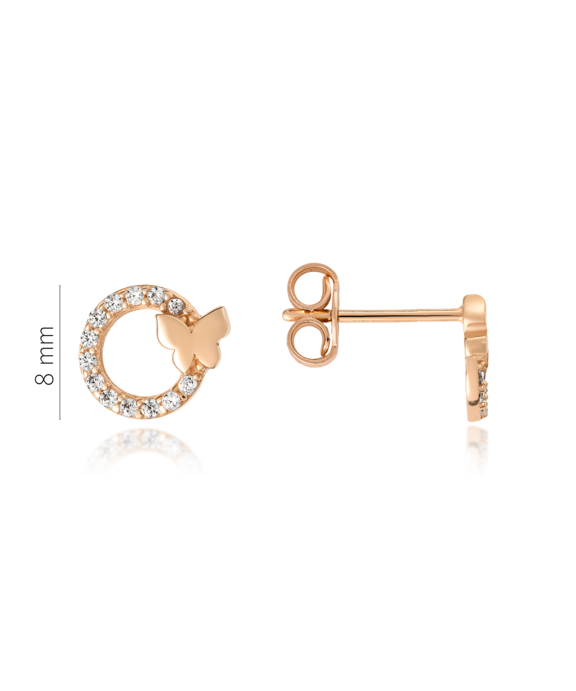 Kuldkõrvarõngad tsirkoonidega "Liblikad"