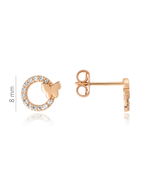 Kuldkõrvarõngad tsirkoonidega "Liblikad"