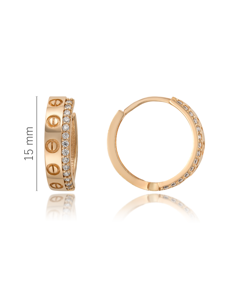 Kuldkõrvarõngad tsirkoonidega