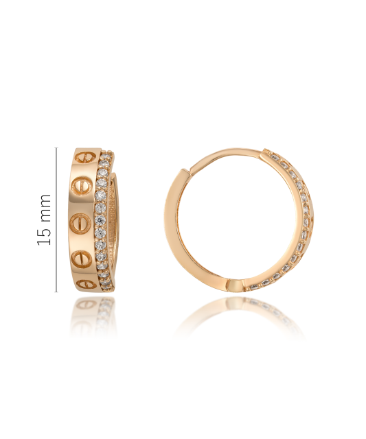 Золотые серьги с цирконами