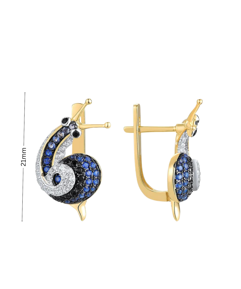 Kullatud Hõbedast kõrvarõngad tsirkoonide ja spinellidega