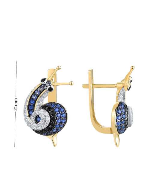 Kullatud Hõbedast kõrvarõngad tsirkoonide ja spinellidega