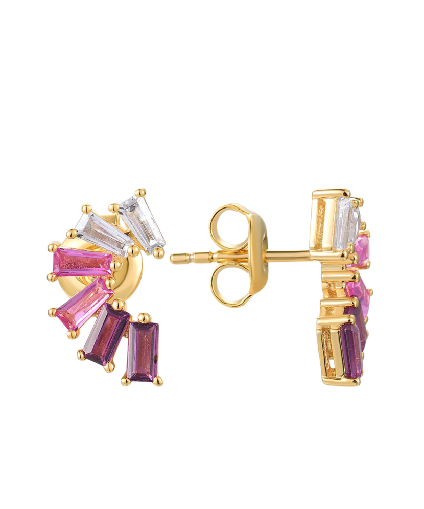 Kullatut sterlinghopeakorvakorut nanosafiirilla ja zirkoneilla