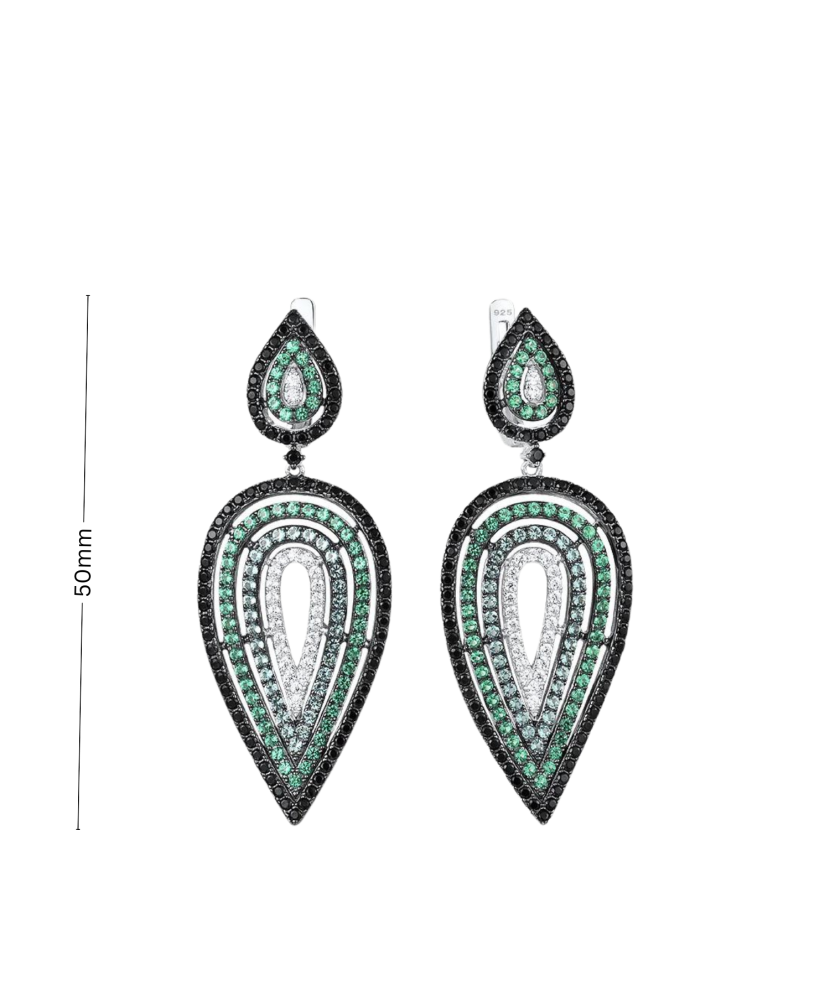 Hõbekõrvarõngad tsirkoonidega ja spinelliga