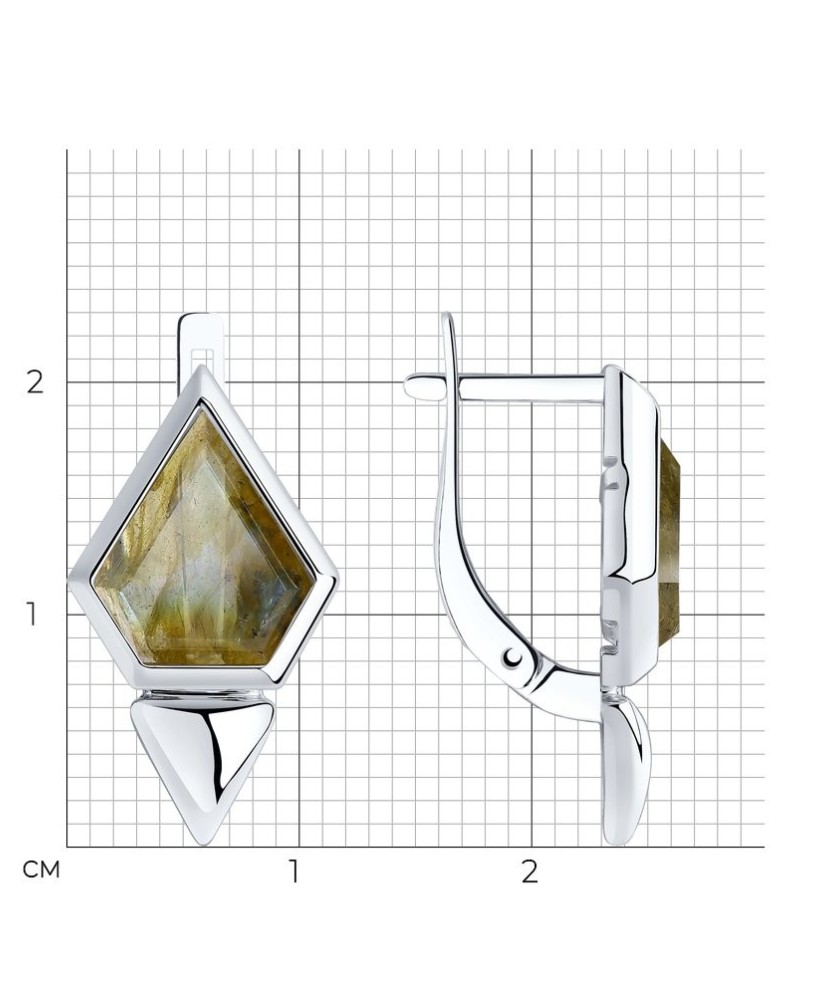 Hõbekõrvarõngad labradoriidiga - Hõbekõrvarõngad - Goldinga