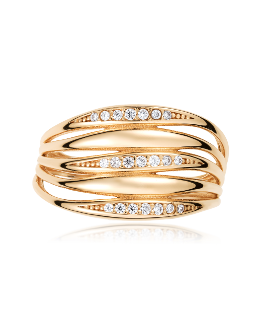 Золотое кольцо с цирконами