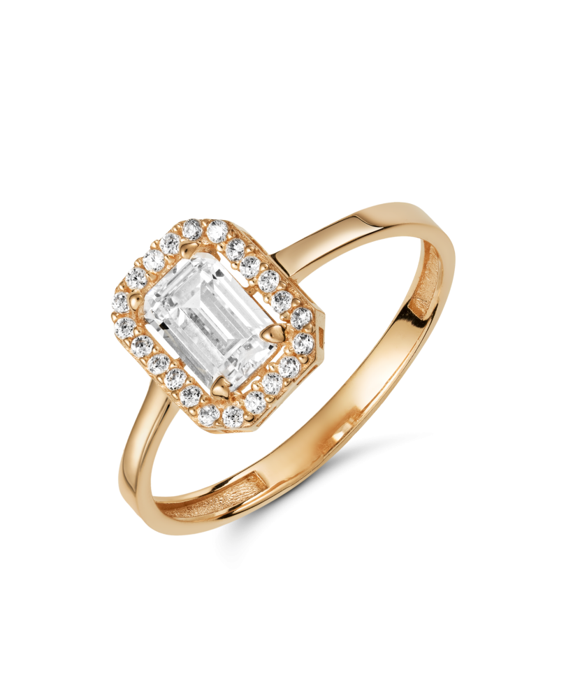 Золотое кольцо с цирконами