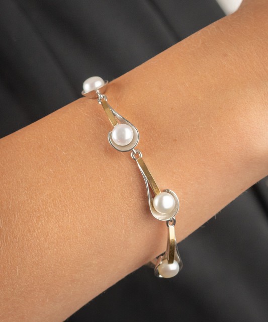 Hõbekäevõru tsirkoonidega kullatud