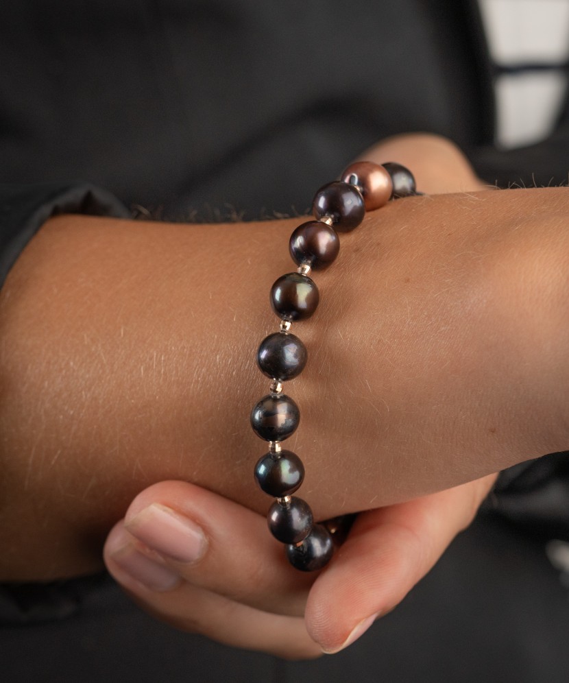 Жемчужный браслет с золотом