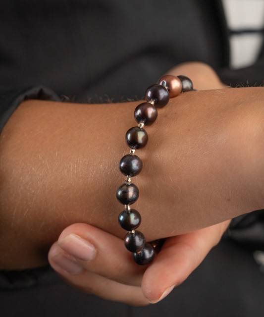 Жемчужный браслет с золотом