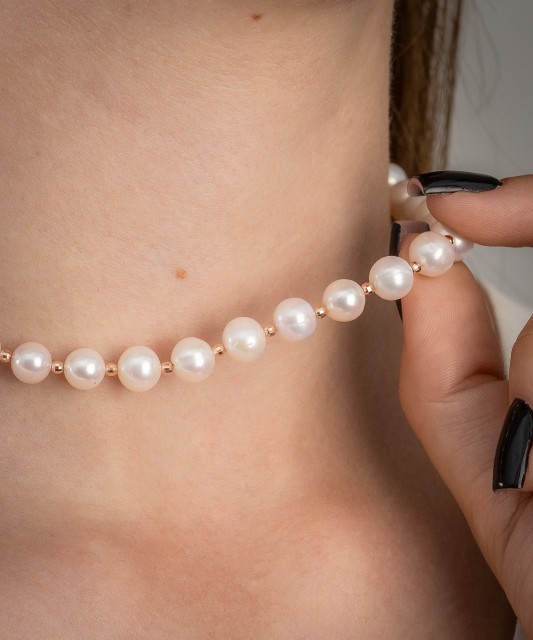 Жемчужное Колье с золотом