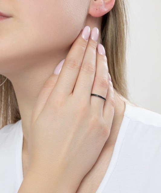 Sidabrinis žiedas su cirkoniais - Sidabriniai žiedai - Goldinga