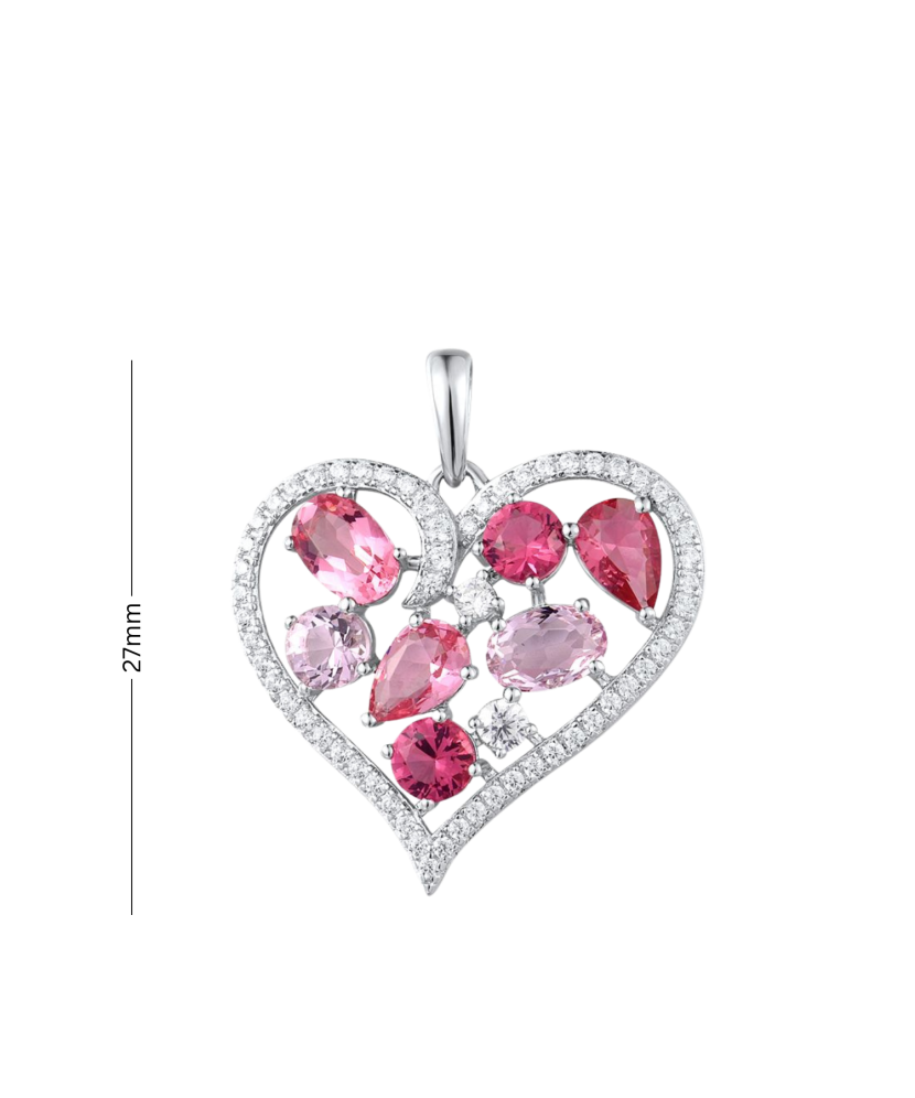 Серебряный подвеска с цирконами