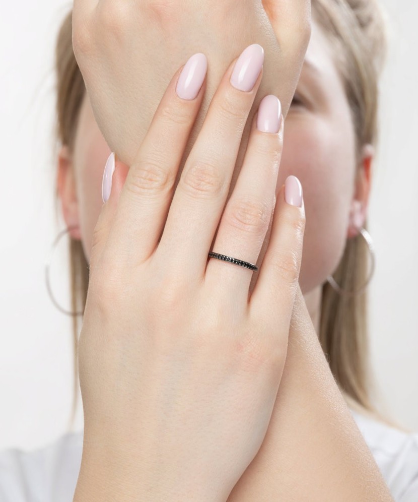 Sidabrinis žiedas su cirkoniais - Sidabriniai žiedai - Goldinga