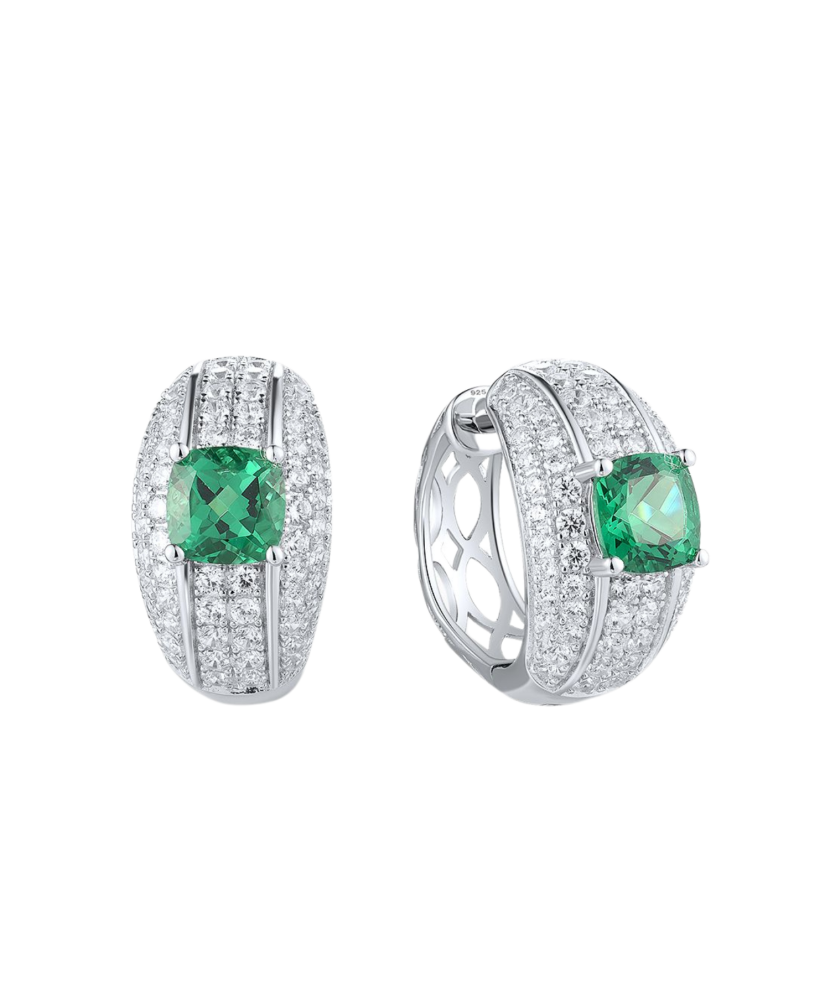 Hõbekõrvarõngad tsirkoonidega