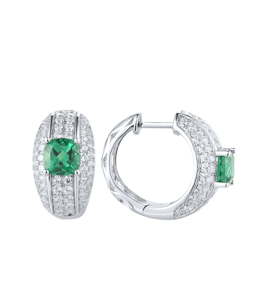 Hõbekõrvarõngad tsirkoonidega