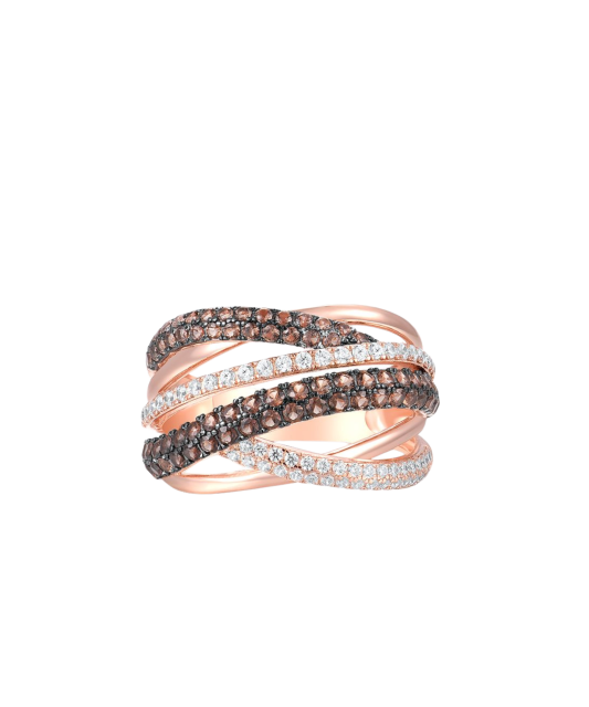 Kullatud hõbesõrmus tsirkoonidega