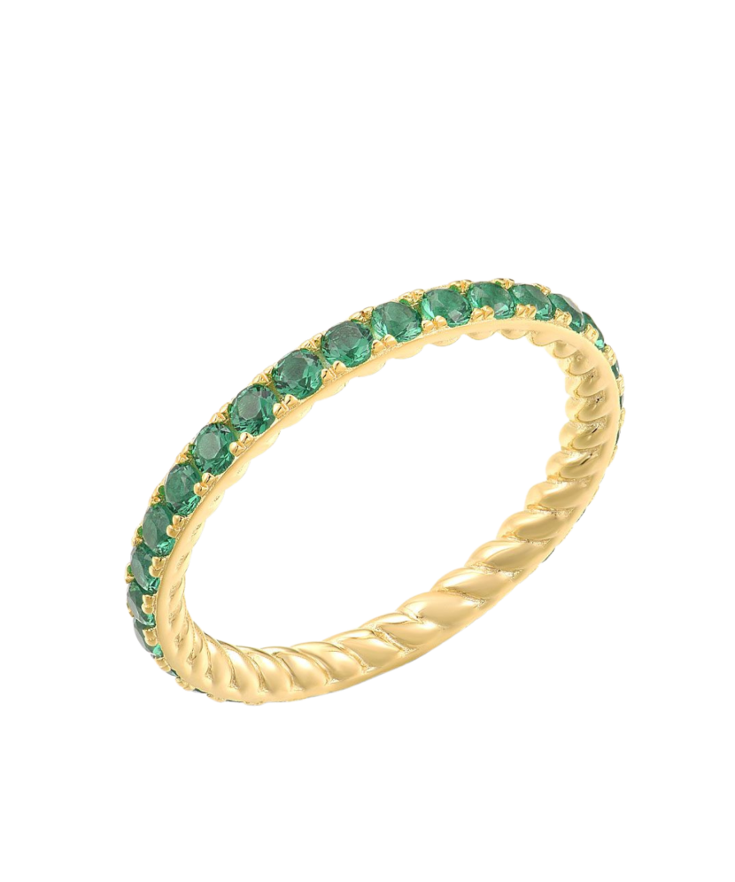 Kullatud hõbesõrmus tsirkoonidega