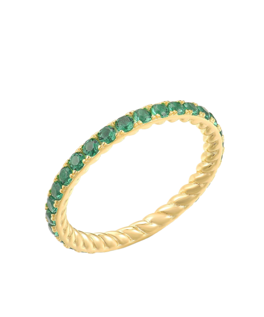 Kullatud hõbesõrmus tsirkoonidega