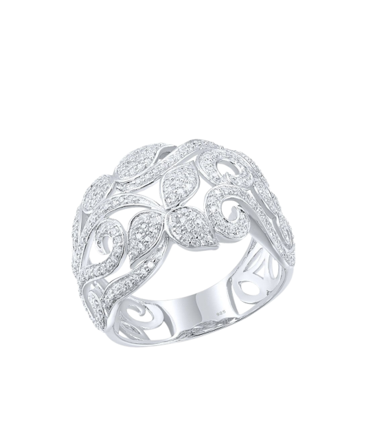 Hõbesõrmus tsirkoonidega