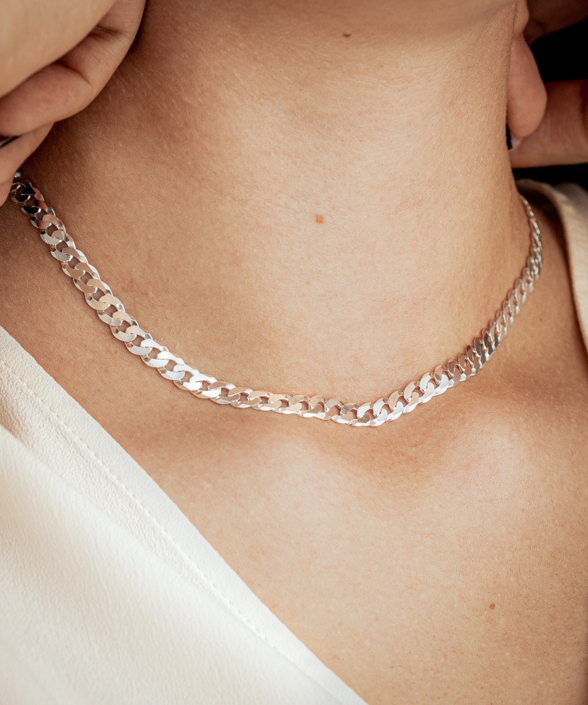 Серебряная цепочка "Curb" 6mm