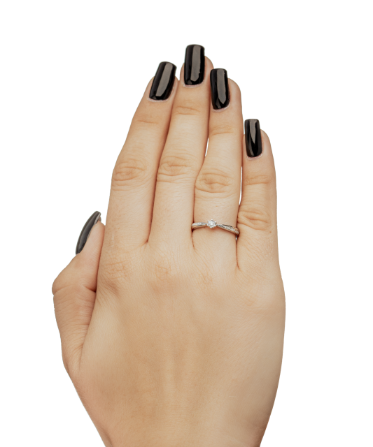 Кольцо из белого золота с бриллиантами