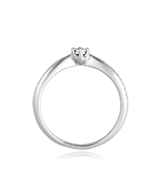 Valgest kullast sõrmus briljantidega