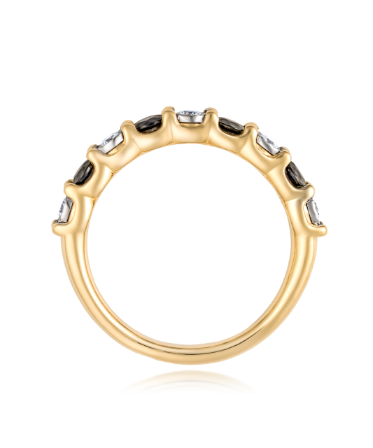 Кольцо из желтого золота с бриллиантами и сапфирами