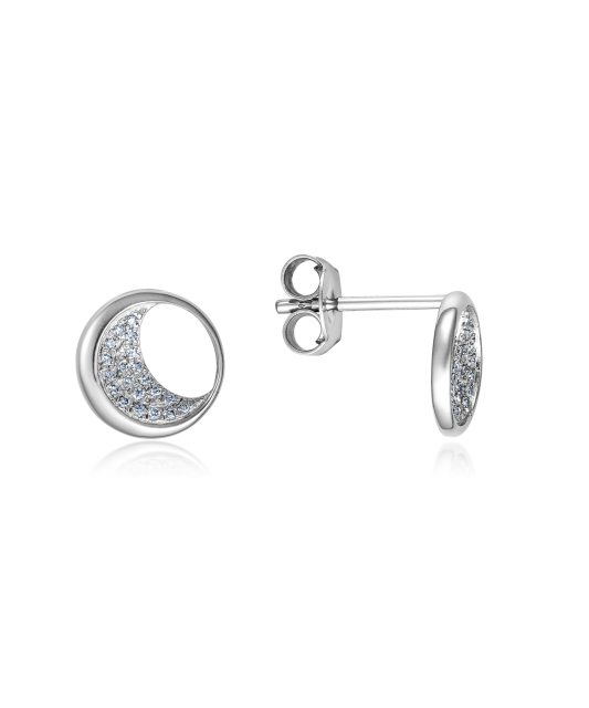 Valgest kullast kõrvarõngad briljantidega