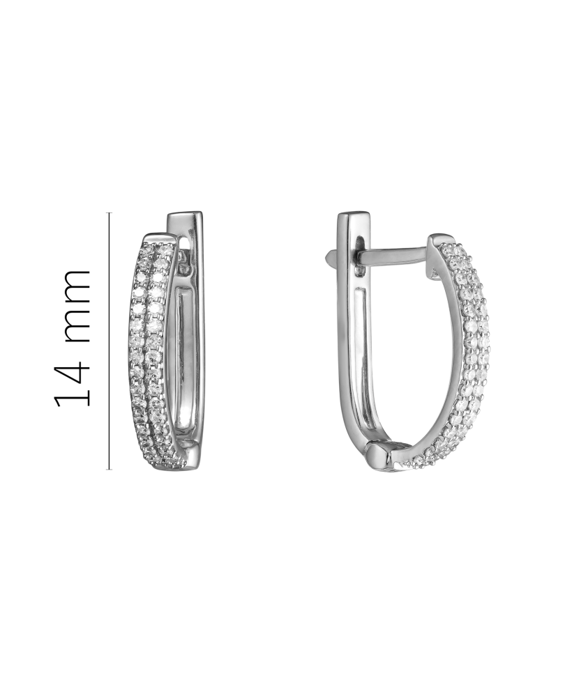 Valgest kullast kõrvarõngad briljantidega