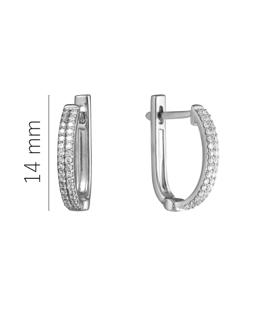 Valgest kullast kõrvarõngad briljantidega