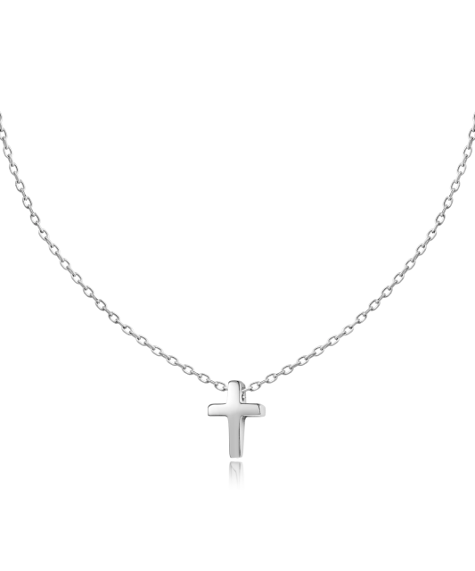 Valgest kullast kett ripatsiga "Cross"