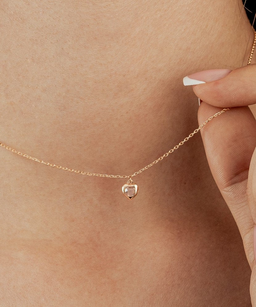 Kuldkett Tsirkoonist Ripatsiga "Süda"