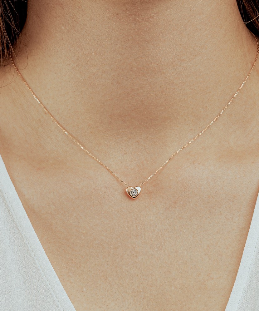 Valgest kullast kett briljantripatsiga "Süda" - Goldinga