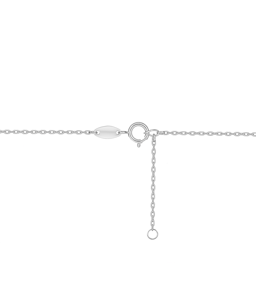 Цепочка из белого золота с бриллиантовой подвеской "Сердечко"