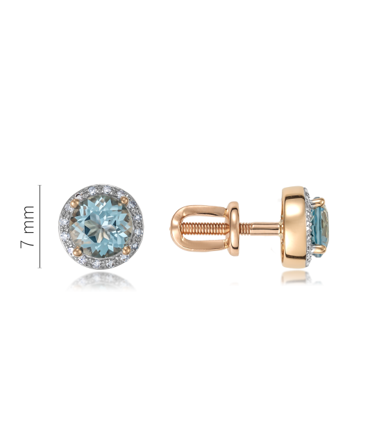 Kuldkõrvarõngad teemantidega ja topaasidega