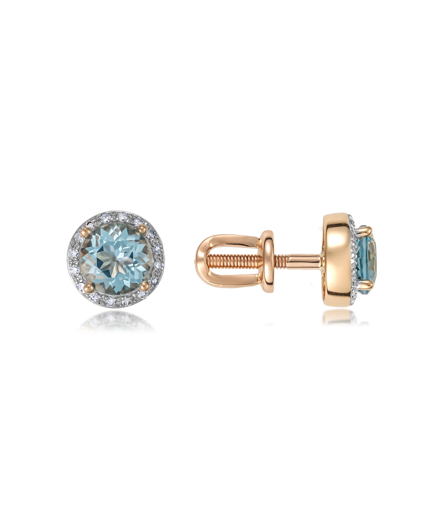 Kuldkõrvarõngad teemantidega ja topaasidega