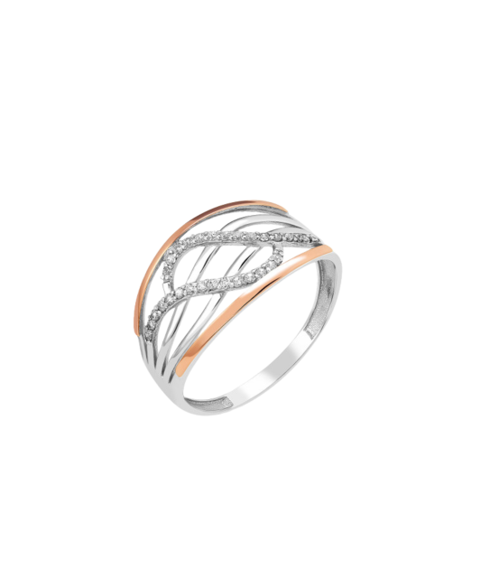 Hõbesõrmus kullatud tsirkoonidega