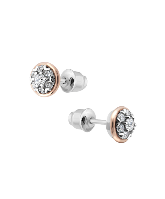 Hõbekõrvarõngad kullatud tsirkoonidega