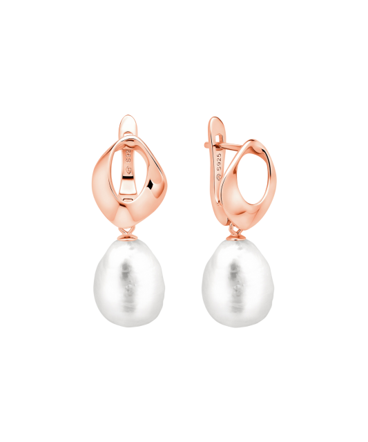 Kullatud hõbekõrvarõngad pärlitega