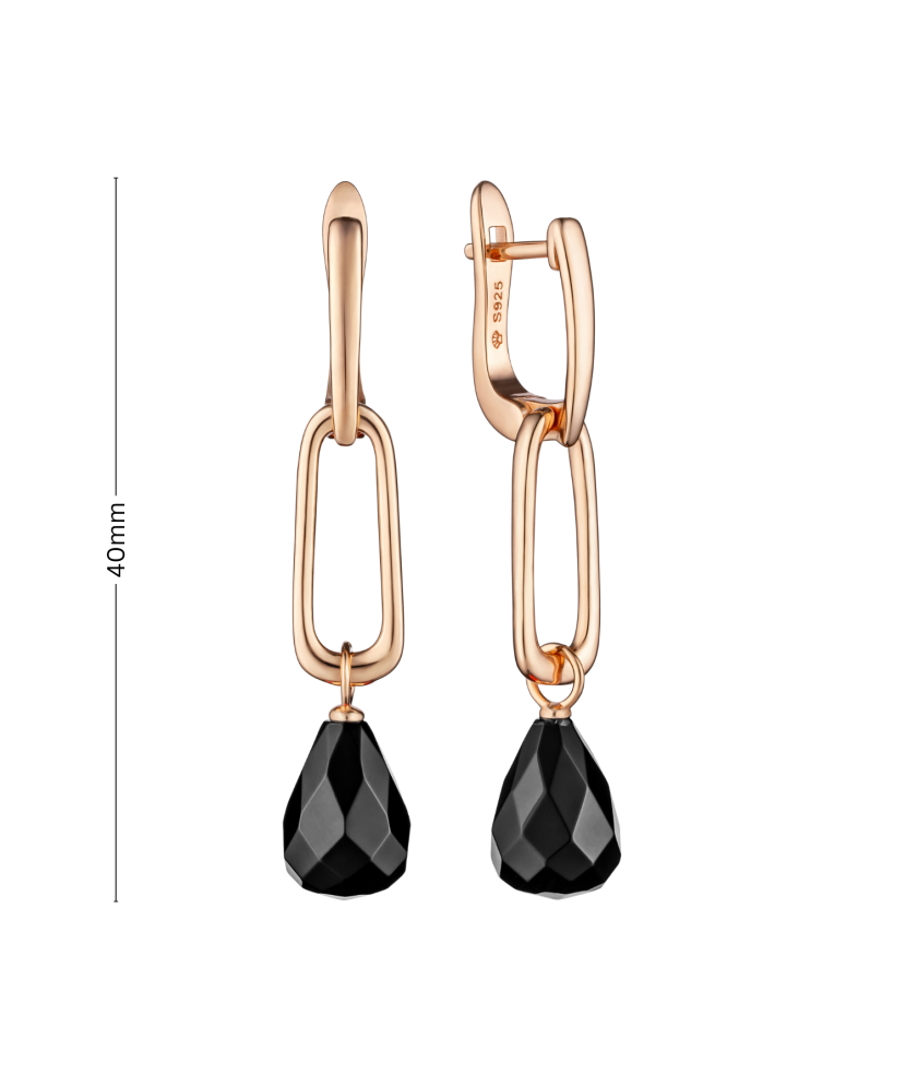 Позолоченные серебряные серьги со шпинелями