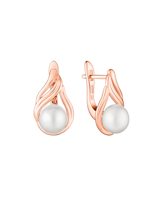 Kullatud hõbekõrvarõngad pärlitega