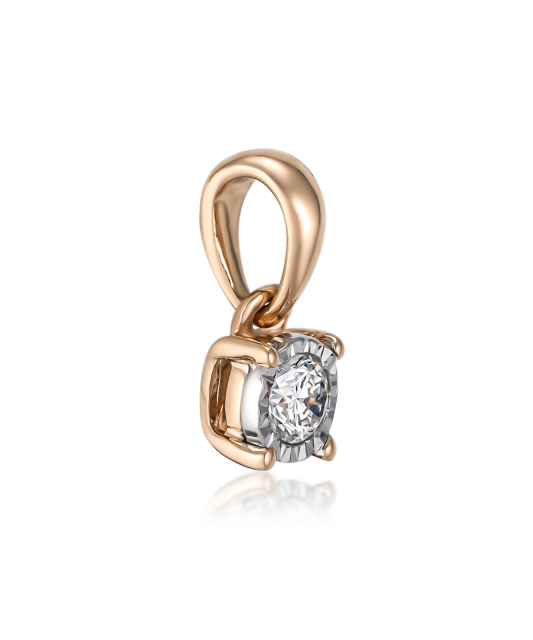 Золотой подвеска с алмазом