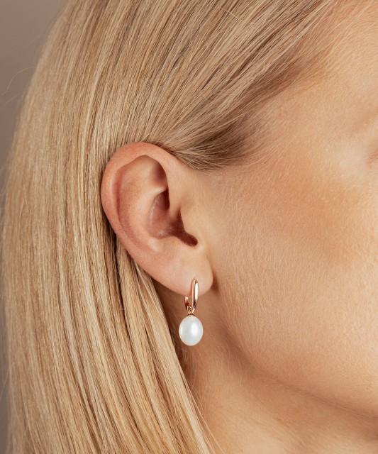 Kuldkõrvarõngad naturaalsete pärlitega Goldinga SKG20492EL-W