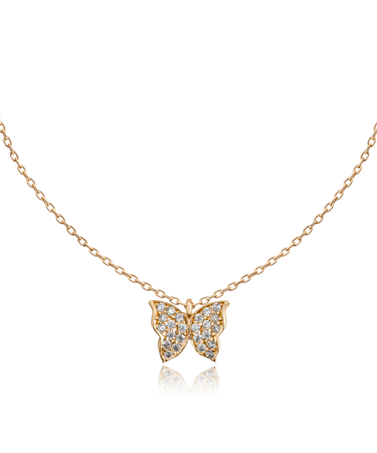 Золотая цепочка с подвеской из циркона "Бабочка"