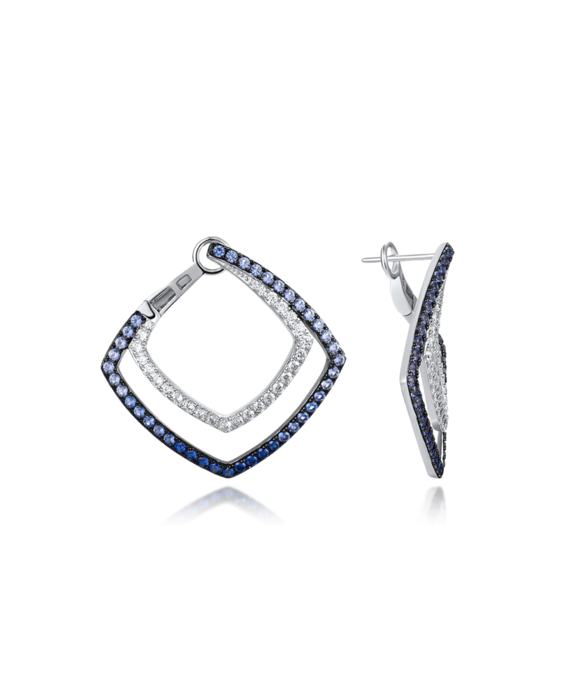 Hõbekõrvarõngad tsirkoonidega ja spinelliga