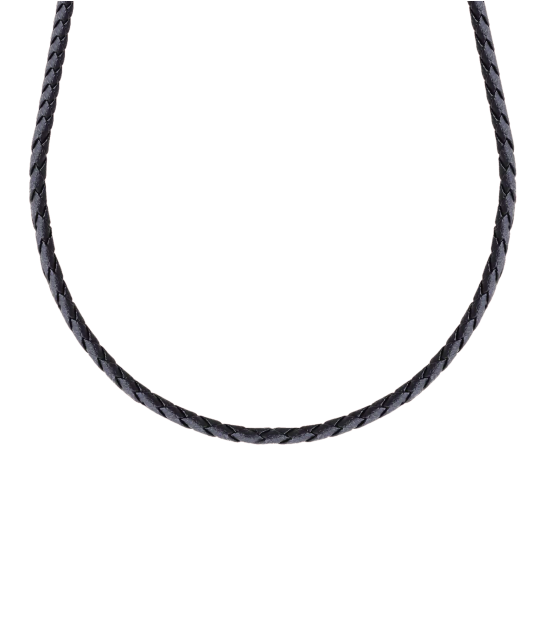 Кожаная цепочка (шнурок) с серебряными вставками